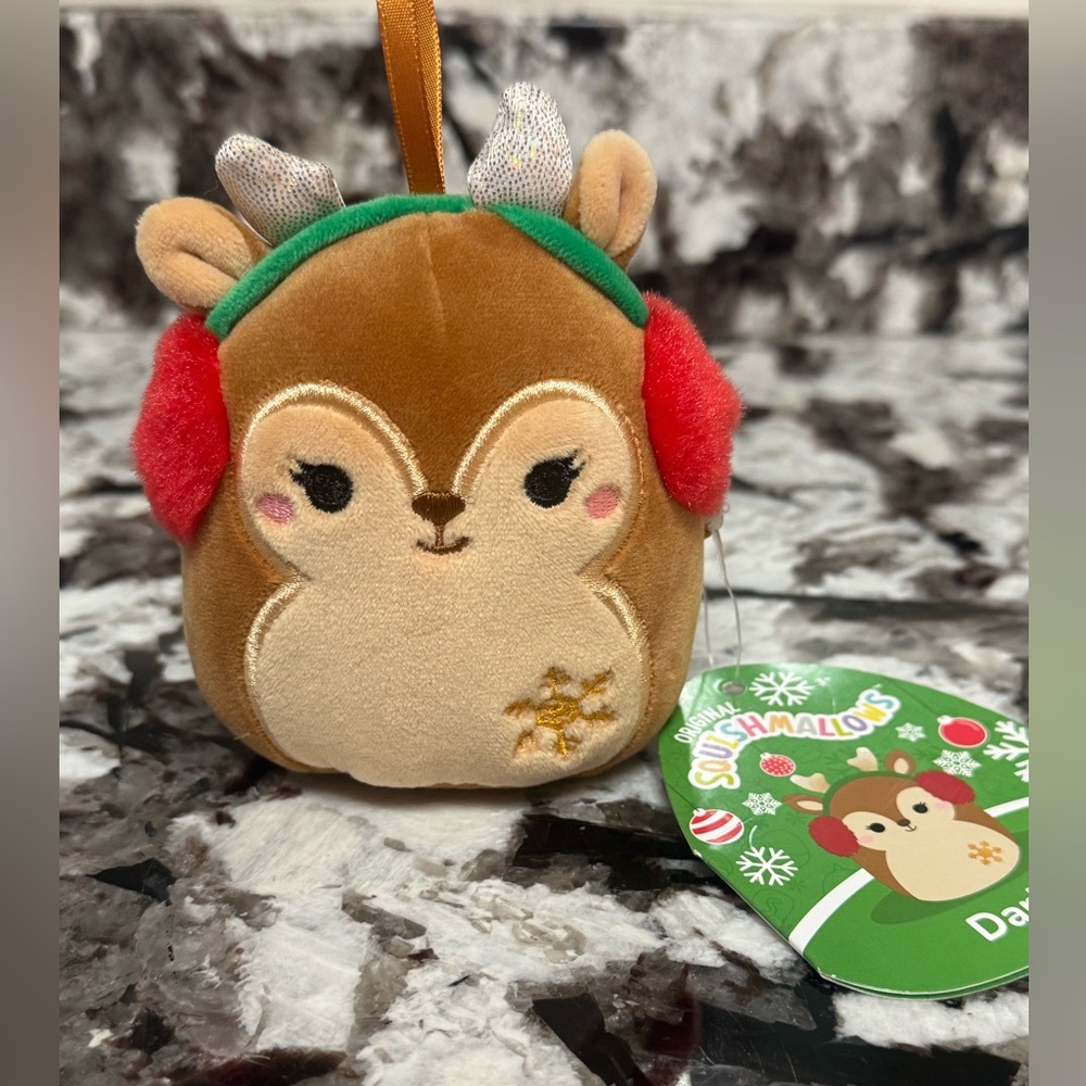 Squishmallows Darla Reindeer Plush 5” Christmas Ornament
